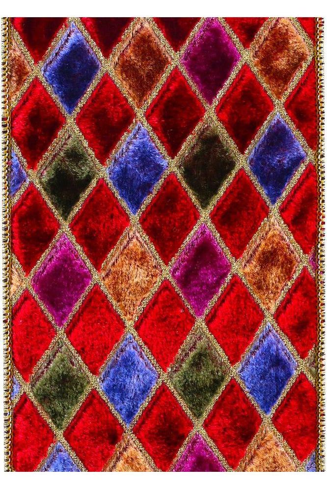 4&#x22; Diamond Velvet Jewel Deluxe Ribbon: Wine (5 Yards)