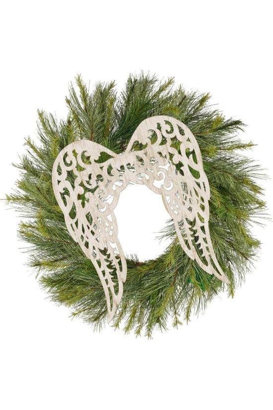 24&#x22; Metal Filigree Angel Wings: Antique Cream