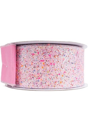 2.5&#x22; Fairy Dust Ribbon: Pink (10 Yards)