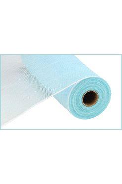 10&#x22; Iridescent Foil Mesh Ribbon: Pastel Turquoise &#x26; White