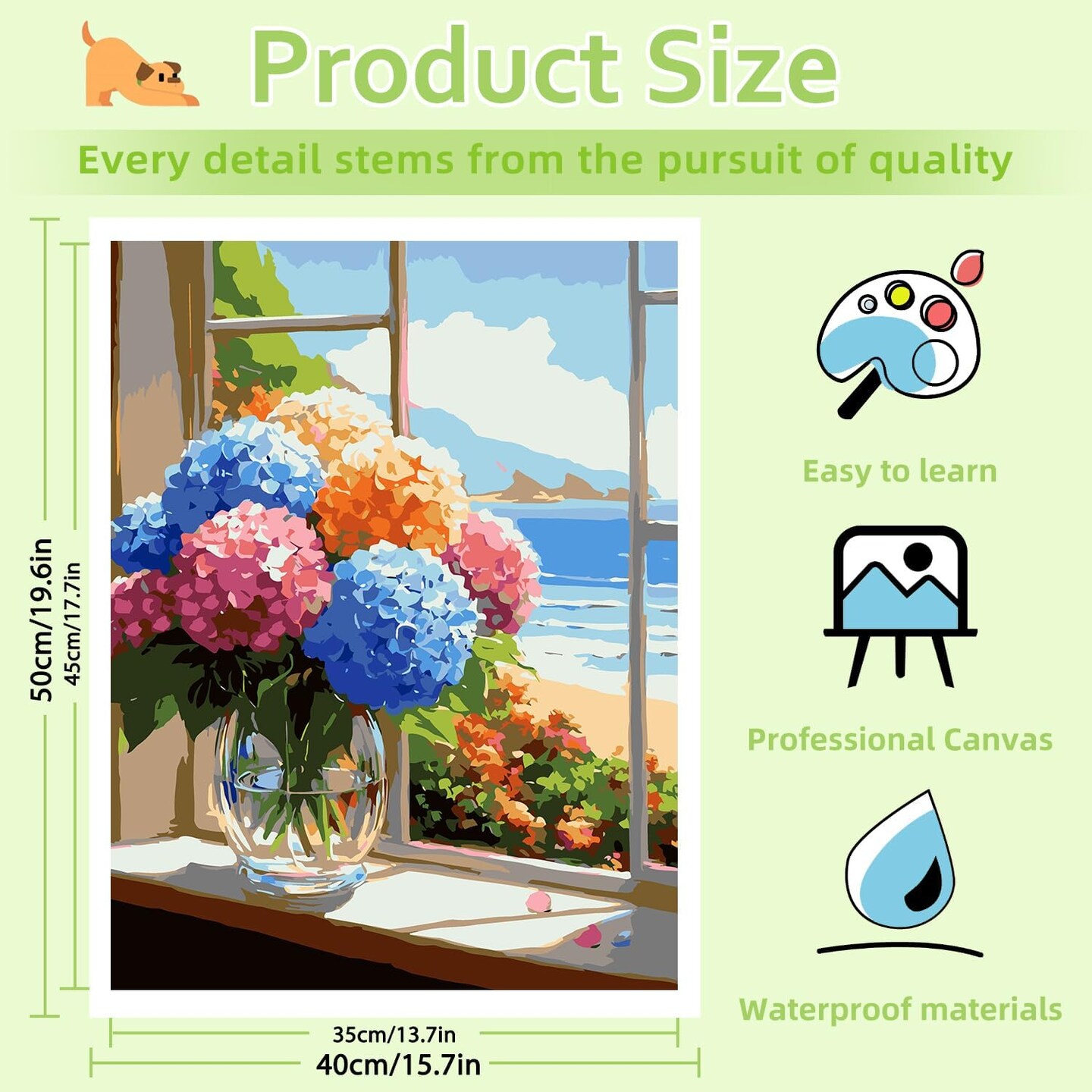 Flowers Paint by Numbers Kit for Adults, Hydrangea Paint by Number Adult, Painting by Numbers for Gifts and Home Interior Decor
