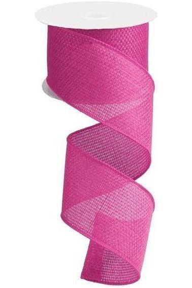 2.5&#x22; Royal Faux Burlap Ribbon: Hot Pink (10 Yards)