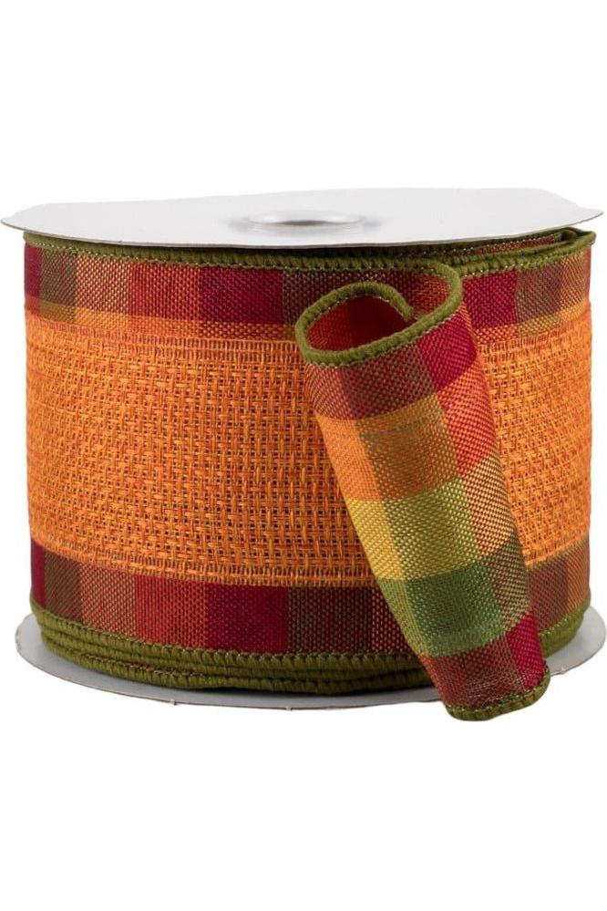 2.5&#x22; Fall Plaid Two Sided Ribbon: Orange (10 Yards)