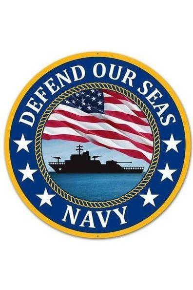 12&#x22; Round Military Sign: Navy