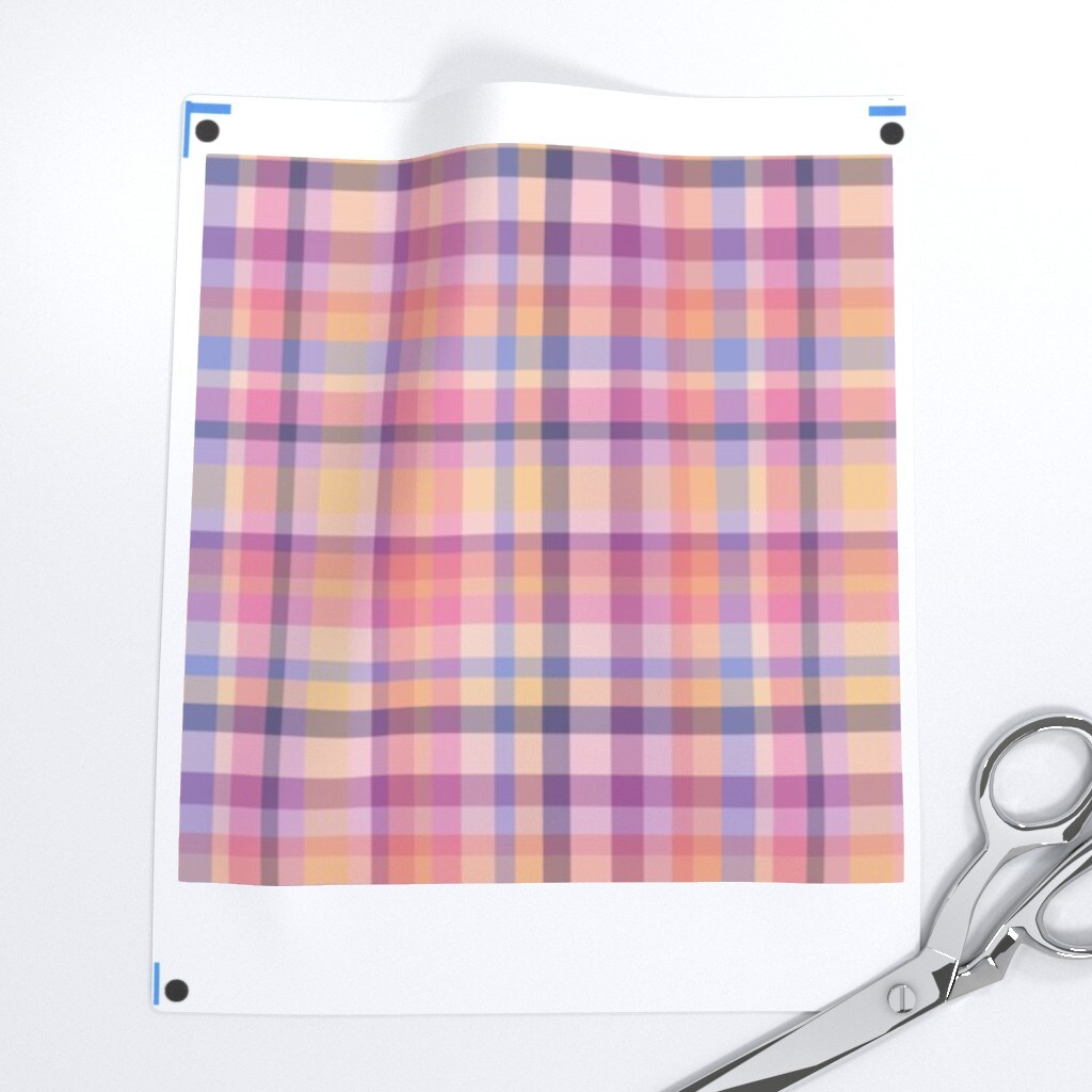 Plaid Pink Check Romantic Spring Cottagecore Soft Gingham Valentine'S Day Lavender Pink Purple Blush Romantic Coordinates Retro Custom Printed Fabric by Spoonflower Various Fabrics by the Yard or Fat Quarter