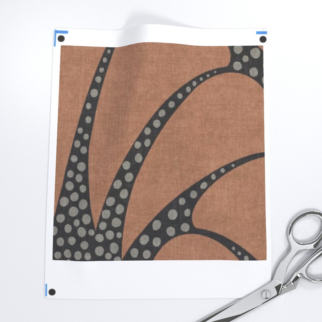 Scallop Classic Art Deco Bold Abstract Feather Fan Brown Gray Coastal Glamour Hollywood Regency Jumbo Scandi Zen Faux Texture Dots Custom Printed Fabric by Spoonflower Various Fabrics by the Yard or Fat Quarter
