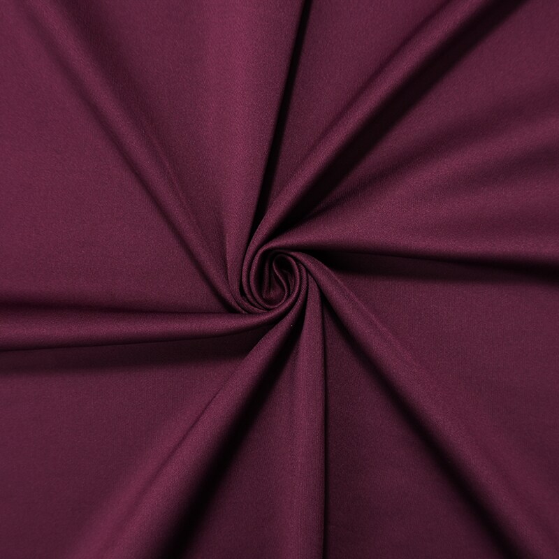 Deep Wine Red Famous Maker Nylon Spandex Solid Double Knit Fabric By the Yard