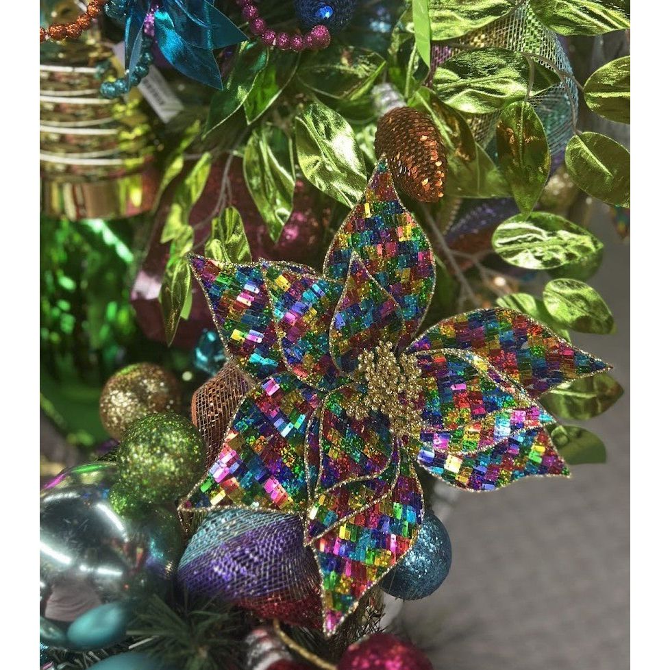 24&#x22; Sequin Fabric Poinsettia: Fiesta