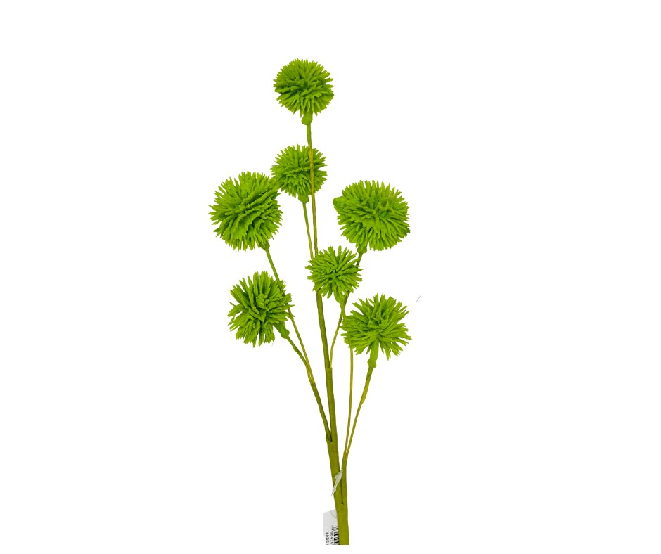 19H" Flocked Pom Pom Sprays - Playful Artificial Decor in Your Choice of Colors