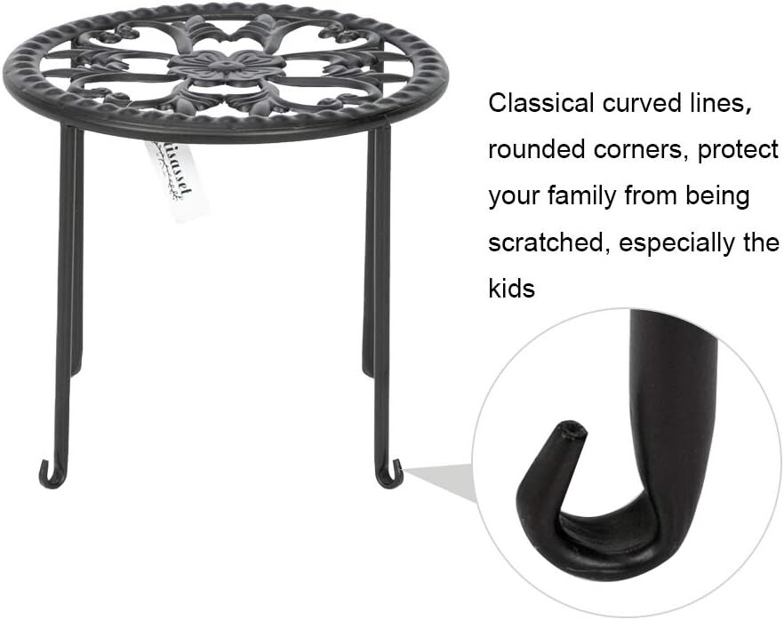 4-in-1 Round Ironwork Floor Display Plant Stand Racks