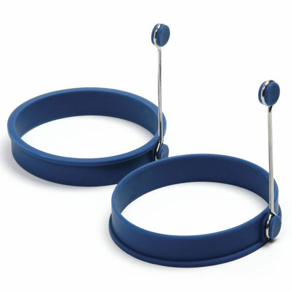 Norpro Nonstick Silicone Round &#x26; Heart Egg Rings Combo - Pancake Mold Ring