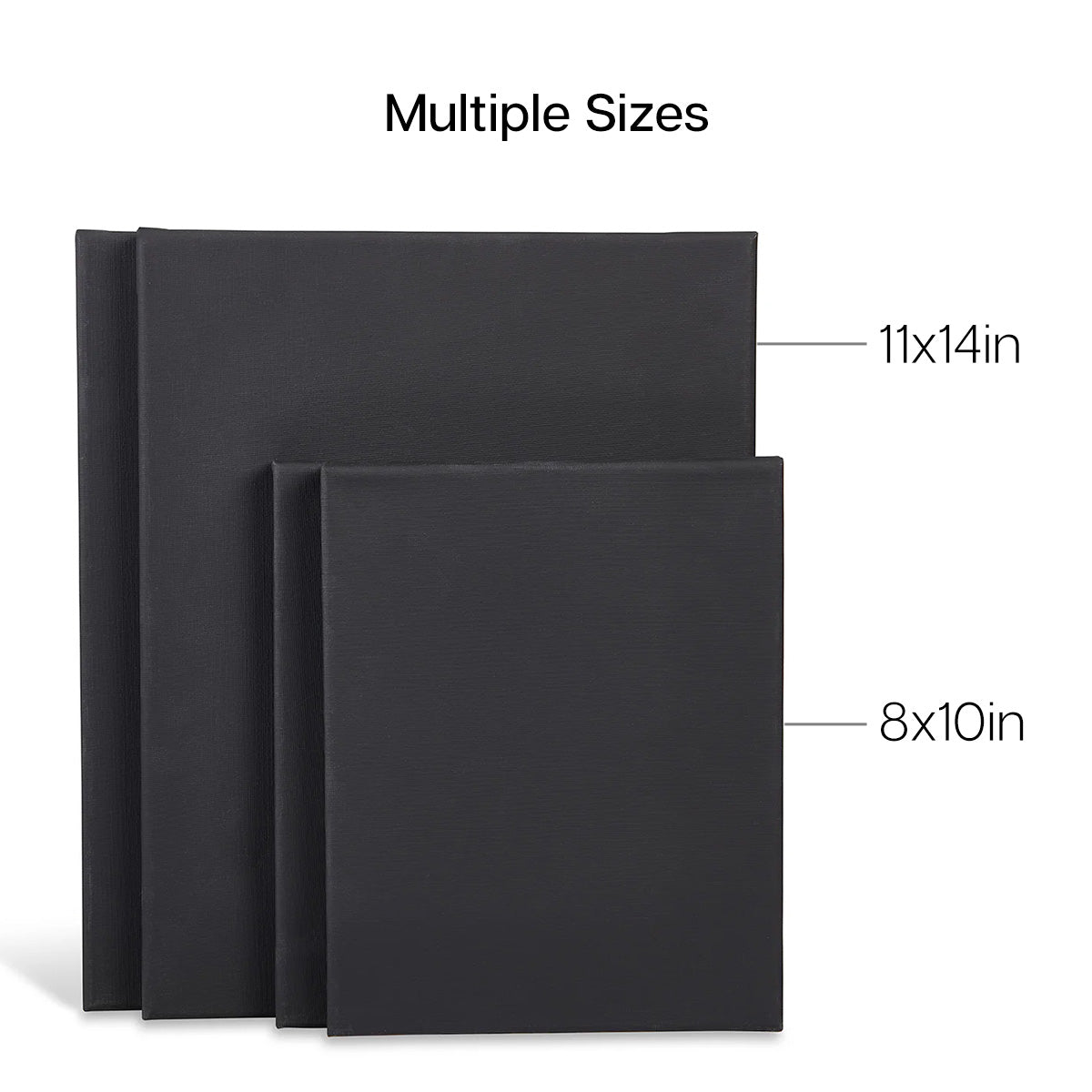 KINGART&#xAE; Black Stretched Canvas 4 pc