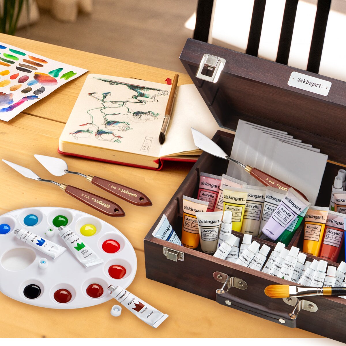 KINGART&#xAE; Wood Storage Box