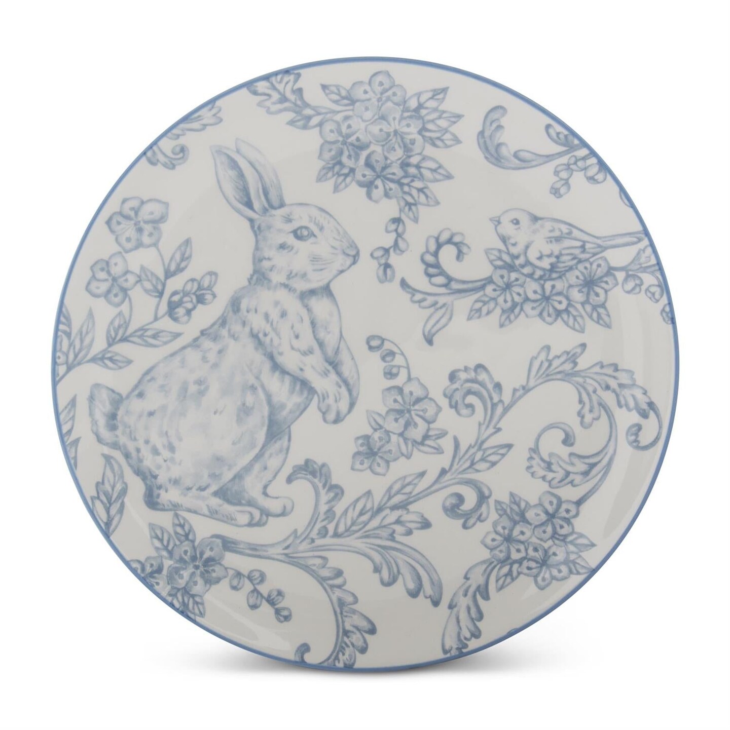 8-Inch Blue & White Easter Bunny Plate – Dolomite Spring Tableware