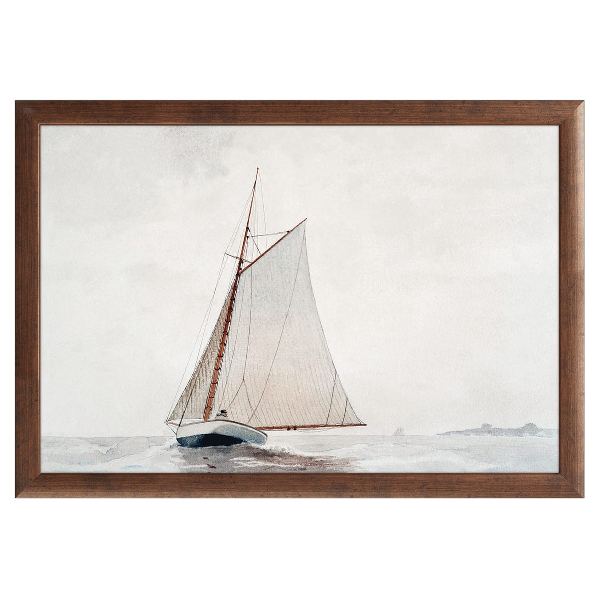 12" x 16" Sailing Excursion Framed Wall Art, Contemporary Coastal Home Décor, Glass Facing and Hanging Hardware Included