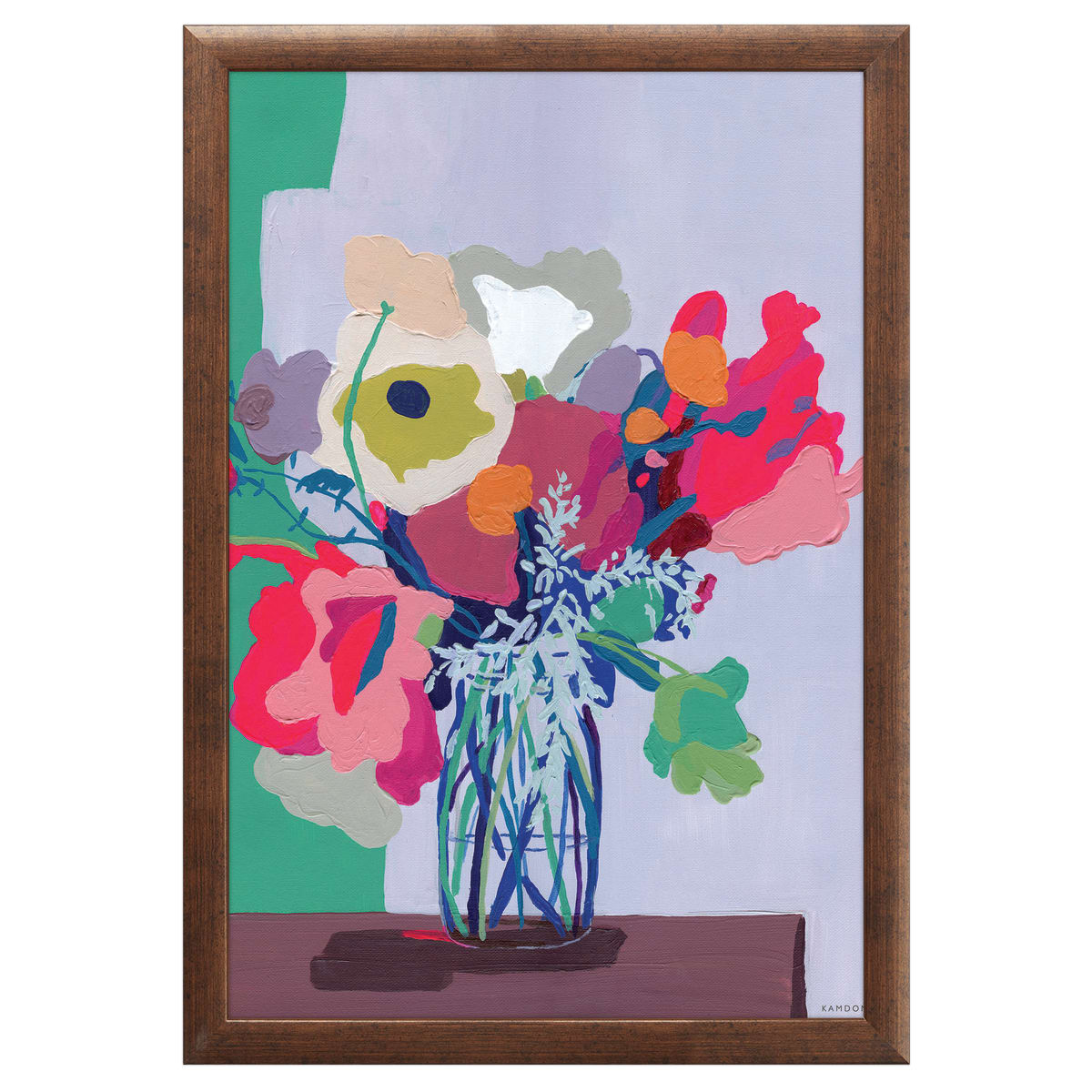 12" x 16" Hot Pink Cut Out Framed Wall Art, Contemporary Home Décor, Glass Facing and Hanging Hardware Included