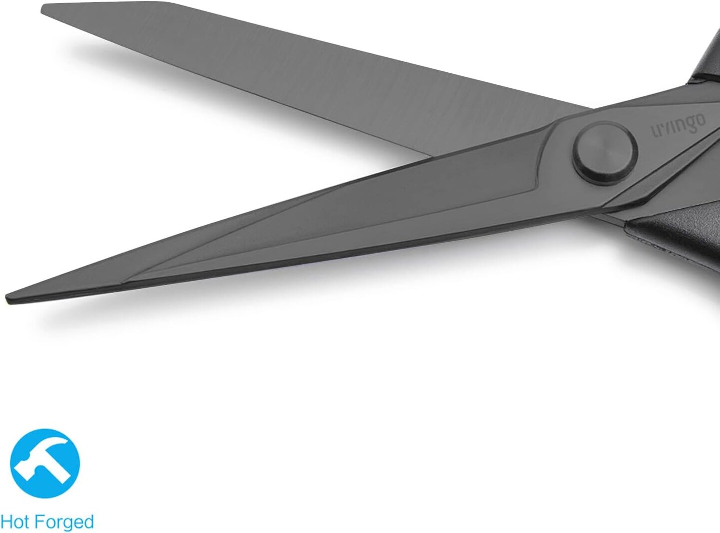 2 Pack Sewing Fabric Scissors: Titanium Coated Forged Sharp Heavy Duty Shears All Purpose for Tailor Dressmaking Crafting Cutting Clothes Leather, 8.5" & 9.5", Black