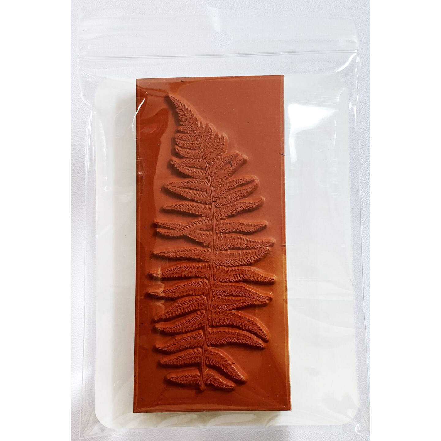 Deep Red Stamps Fern Leaf Rubber Cling Stamp