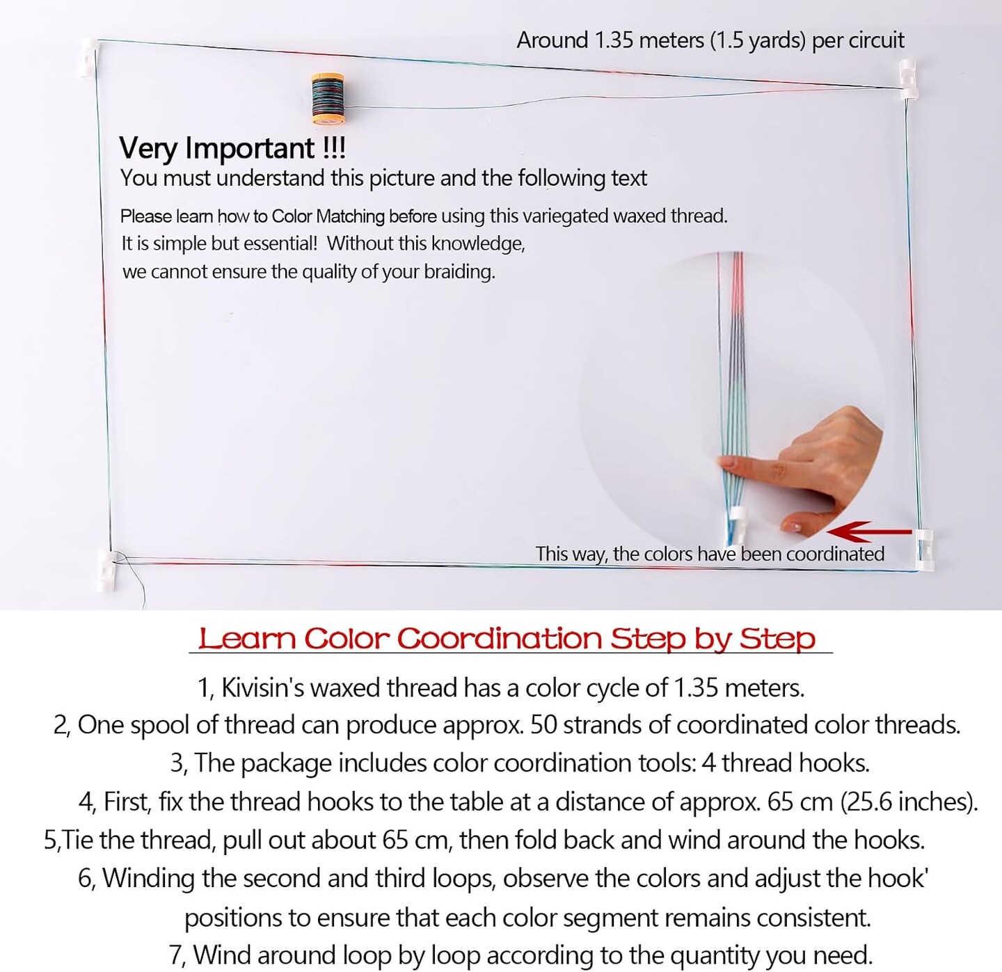 Variegated Waxed Thread 8 Vibrant Color, 0.5mm Wax Coated String 82Yards/Spool, Polyester Wax Cord for Micro Macrame, Bracelets Braiding, Jewelry Making, Beading, Knoting and Kumihimo