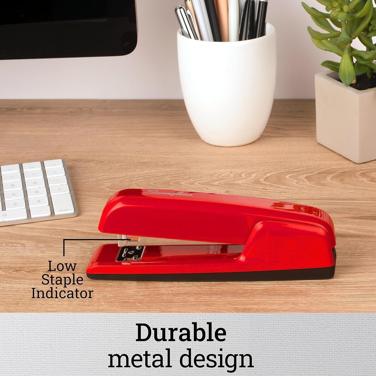 Stapler, 30 Sheet Capacity, 747 Business Stapler, Jam Free, Metal, Rio Red (74736)