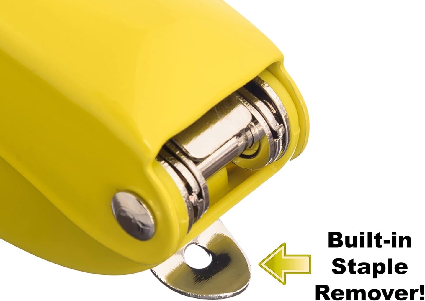 Aria-Plus Half-Strip Mini Stapler - Durable, Compact, and Colorful Stapler for Office and Travel Use, Compatible with Standard 26/6 Staples, Yellow