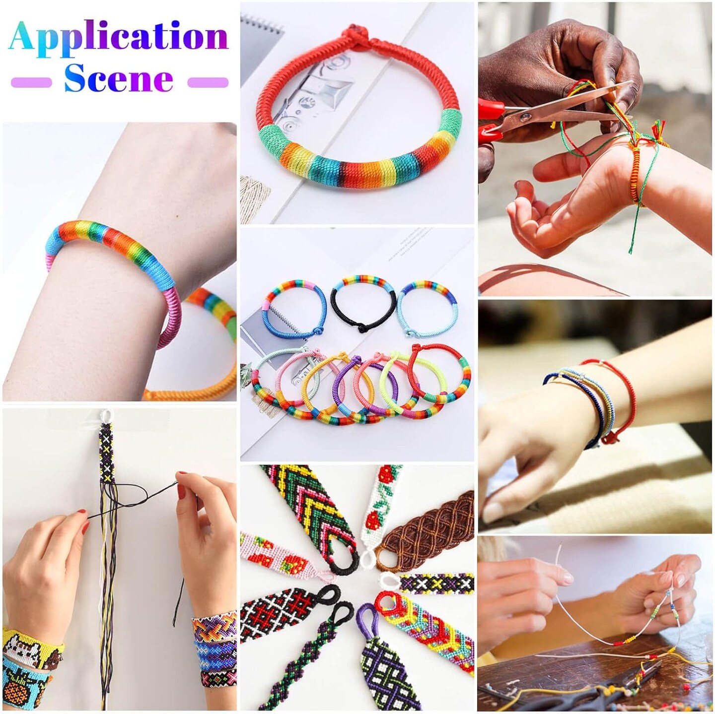 Nylon String for Bracelets, 20 Rolls Chinese Knotting Cord Nylon Beading Thread for Kumihimo, Braided Bracelets, Beading, Necklaces, Macrame Craft, Wind Chime, Jewelry Making