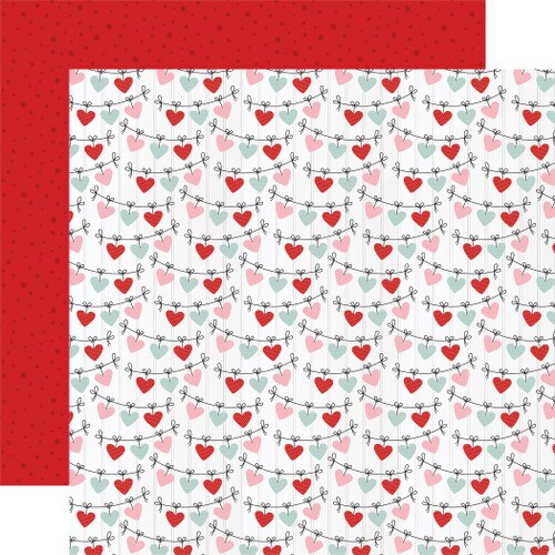 Echo Park Love Notes Hearts Full Of Love 12x12 Double-Sided Light Cardstock Paper