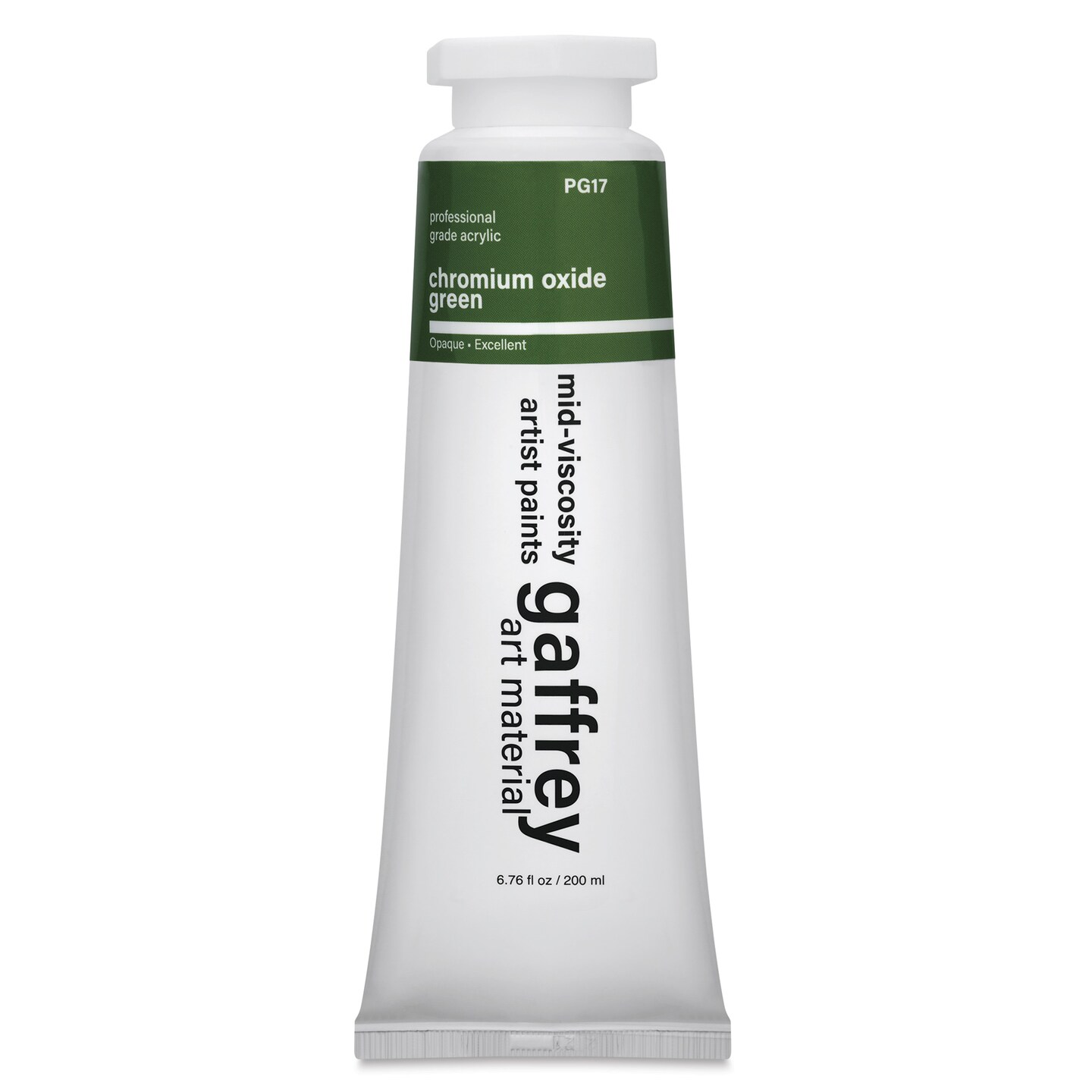 Gaffrey Art Material Standard Body Acrylic Paint - Chromium Green Oxide, 200 ml tube