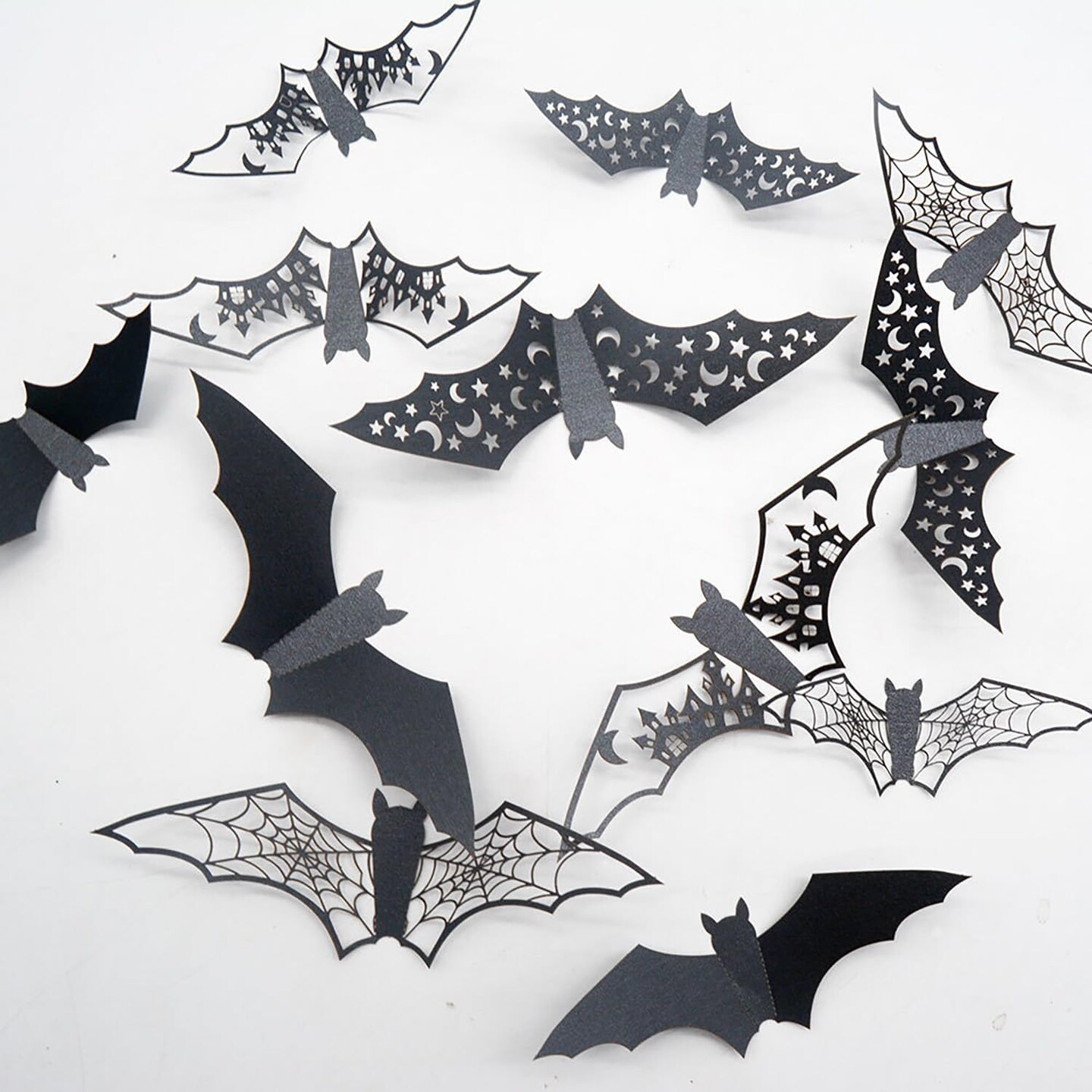 24Pcs Halloween Decorations - Bats Wall Decor