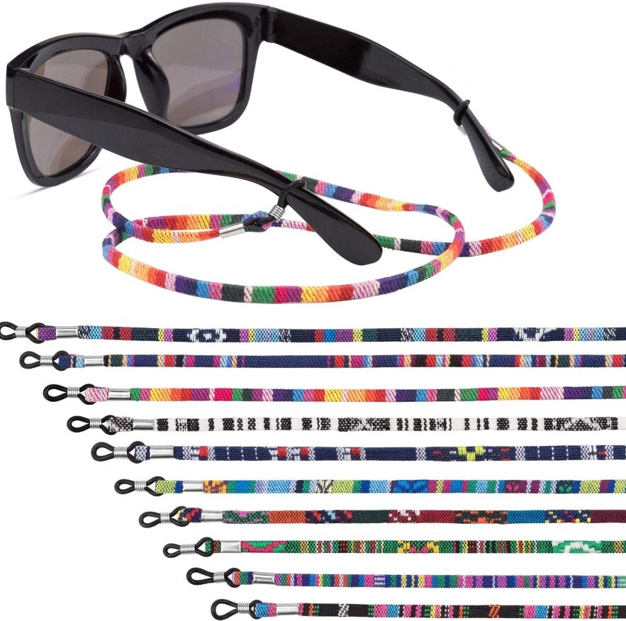 10pcs Multicolored Eyeglass Strap &#x2013; Eyewear Retainer Lanyard for Glasses &#x26; Sunglasses &#x2013; Unisex Eyeglass Cord Holder for Men &#x26; Women