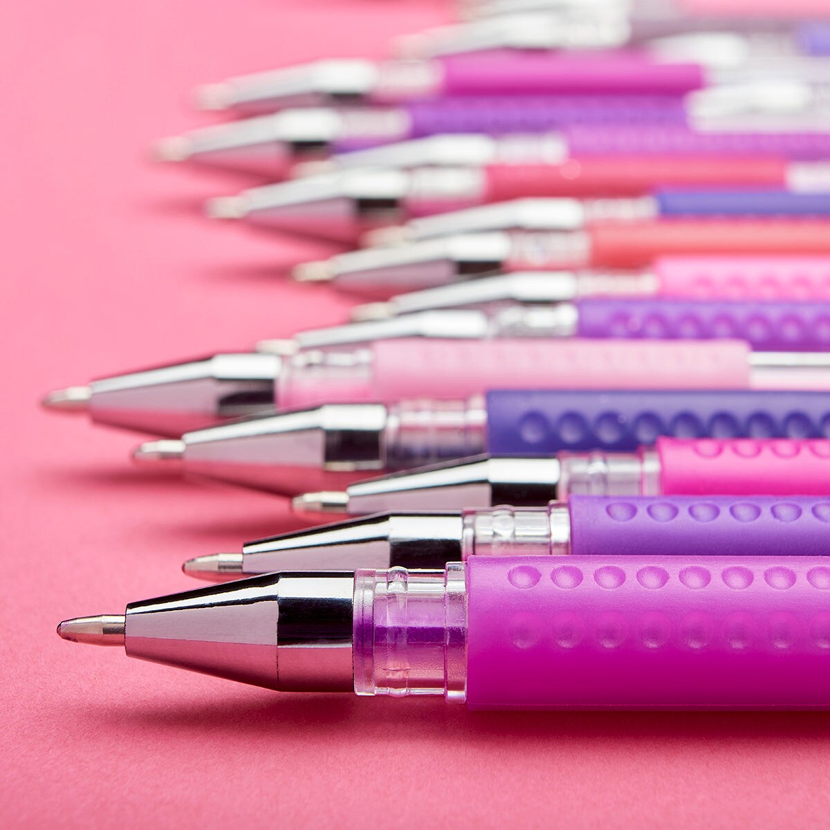 KINGART&#xAE; Gel Pens, Soft Grip, 24 Pink &#x26; Purple Tone Colors