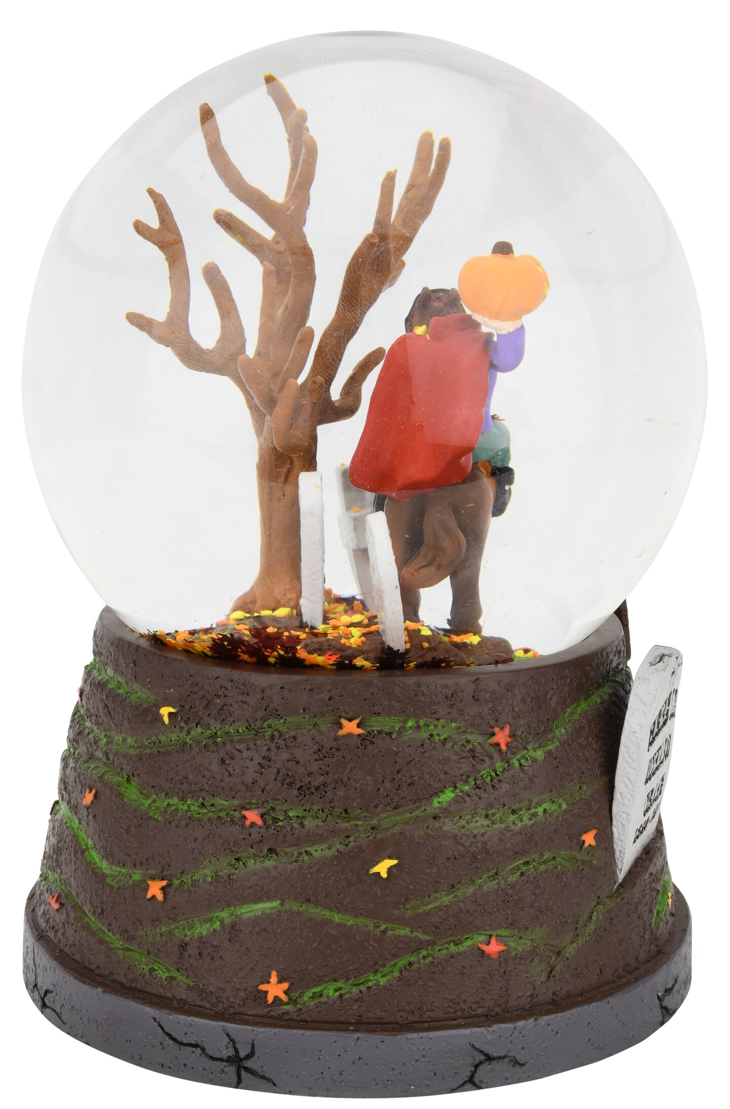 Tree Buddees Sleepy Hollow Fall Themed Headless Horseman Halloween Snow Globe - Large 6.5&#x22;