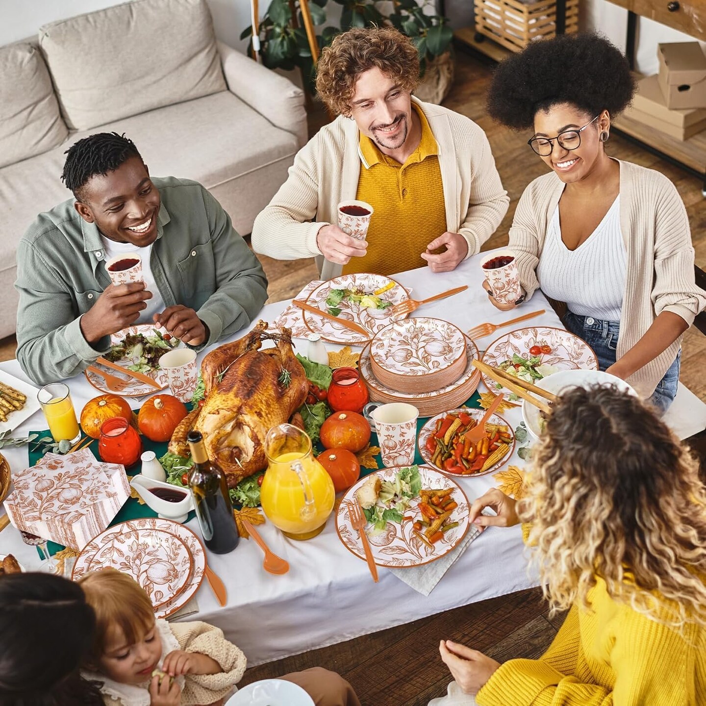 400 Pieces Thanksgiving Vintage Pomegranate Disposable(13.11 x 11.57 x 5.55 inches)