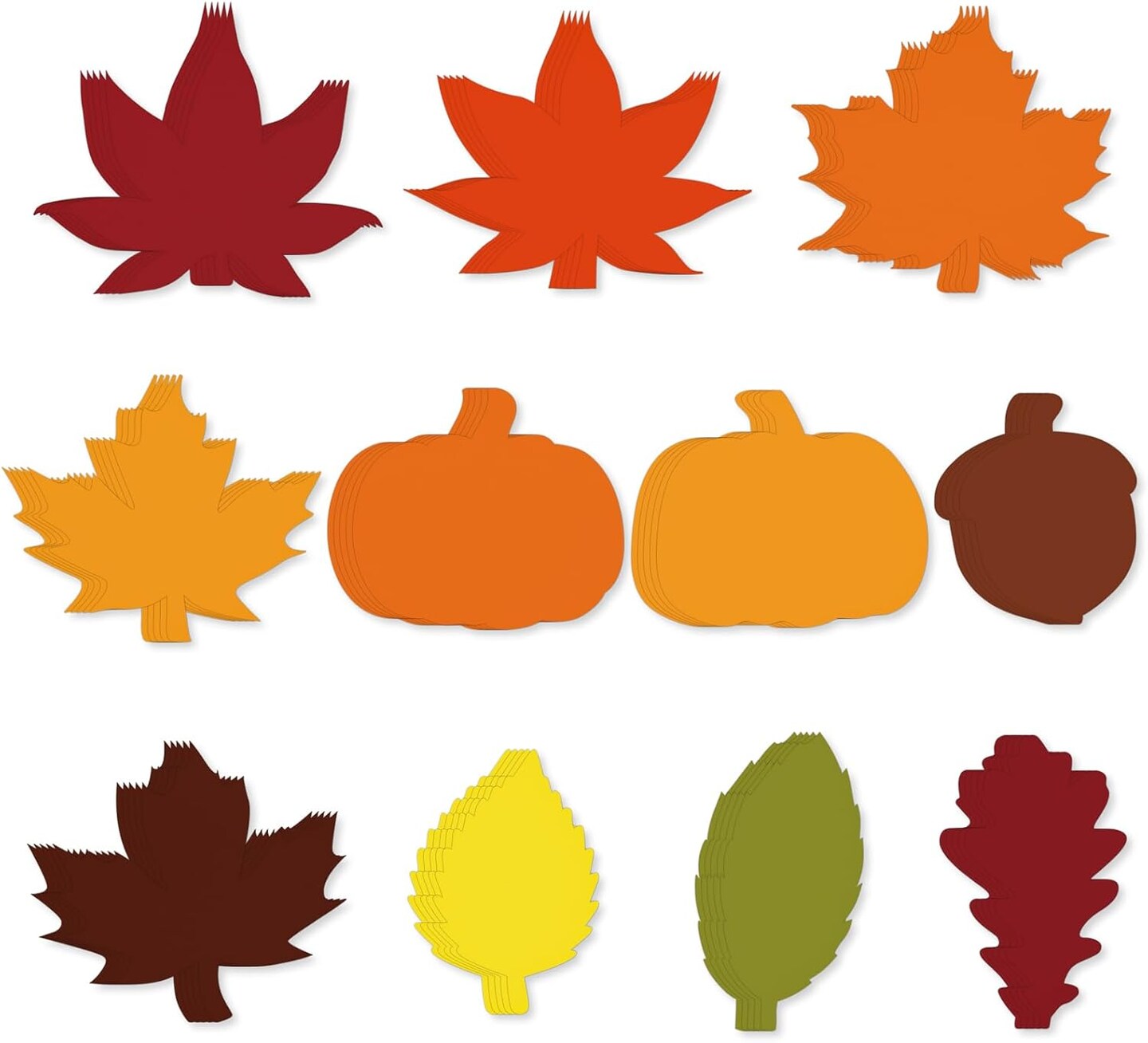 55pcs Fall Paper Leaves Cutouts for DIY Crafts(Maple)