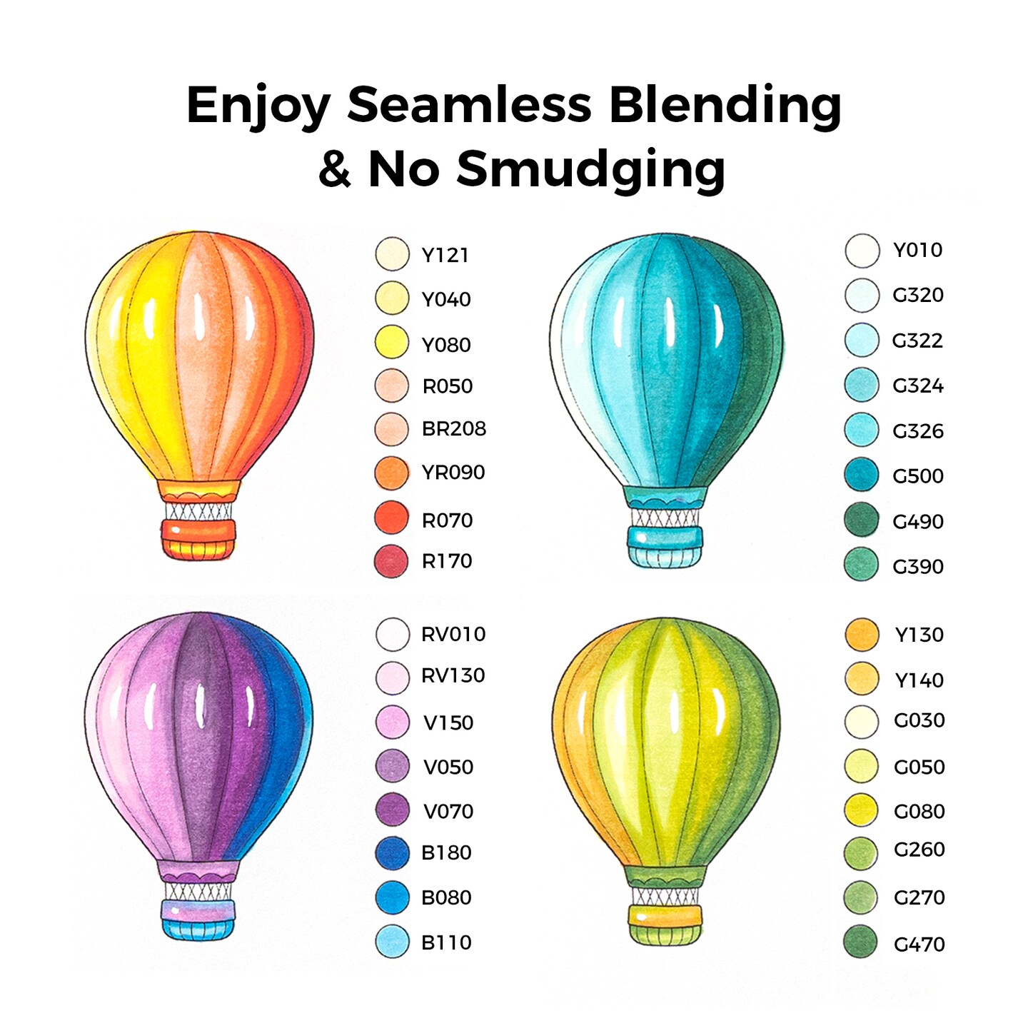 Ohuhu Honolulu 104 Colors Alcohol-Based Markers - Dual Tip Brush &#x26; Chisel