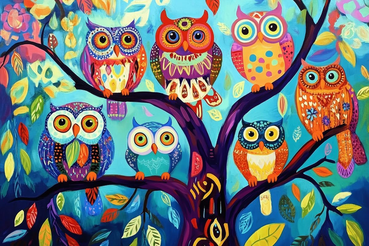 Owls Diamond Painting Kits for Adults(Owls)16 x 12 x 0.1 inches
