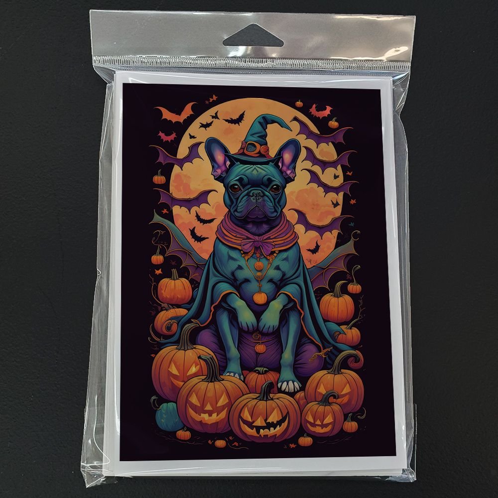 Edge Collections - 5" x 7" - Multicolor - French Bulldog Witchy Halloween Greeting Cards - 8 Pieces
