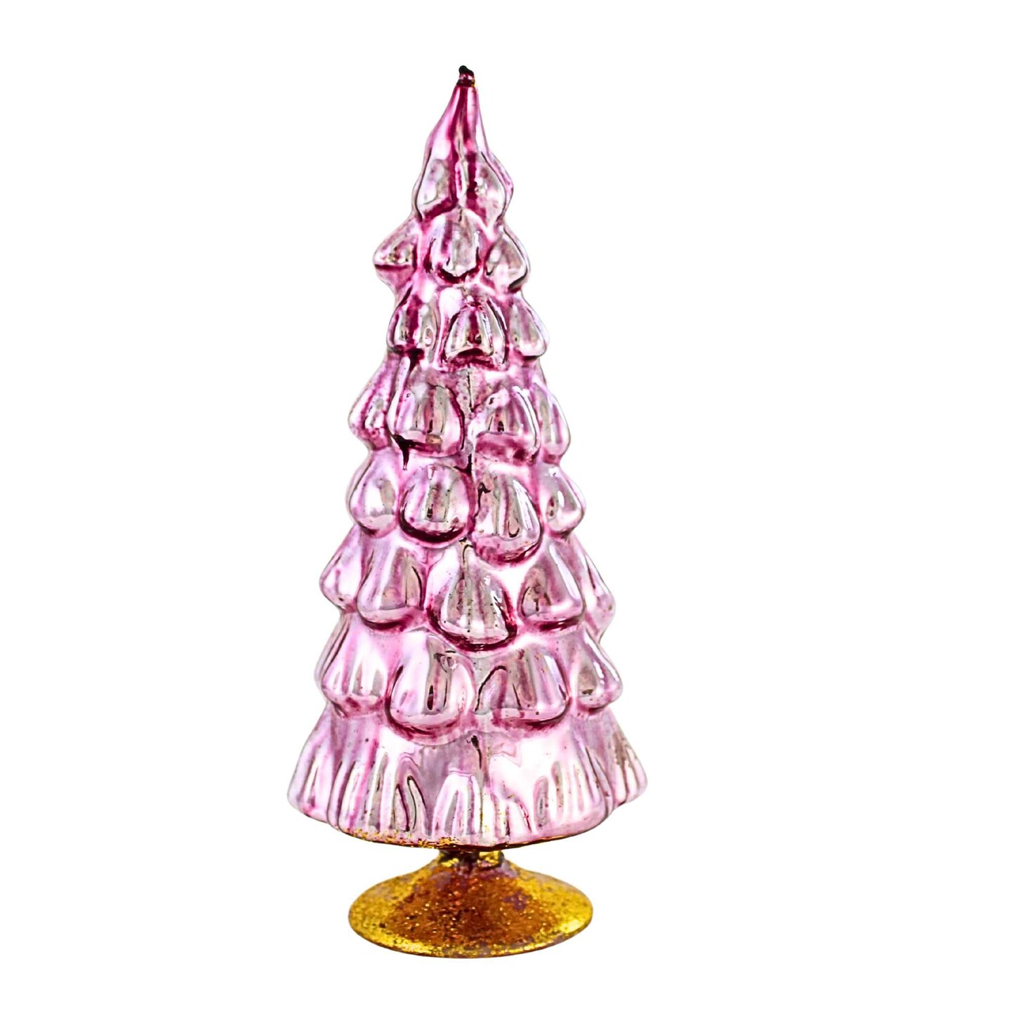 Craftoutlet.Com 7.0 Inch Colored Large Pink Hue Glass Tree Christmas Decorative Tree , Multi Seasonal Decor Decorative Holiday Decor