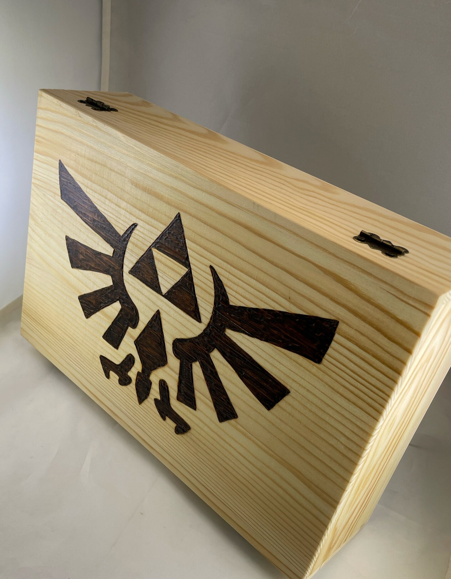 Legend of Zelda Wood Burned Large Trinket Box, Pyrography Art