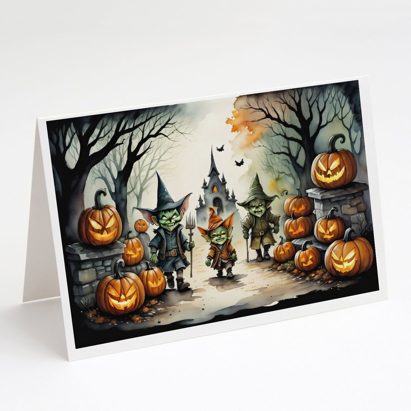 Edge Collections - 5" x 7" - Multicolor - Halloween Spooky Blank Cards with Envelopes - 8 Pieces
