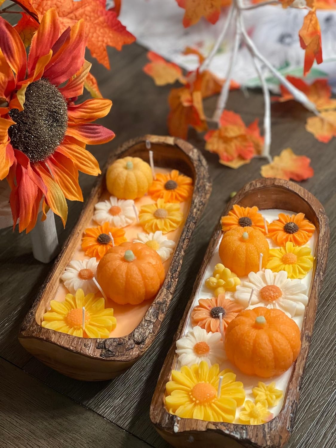 7 Pieces 3D Pumpkin Candle Silicone Molds(White)6.5 x 6.5 x 1.9 inches