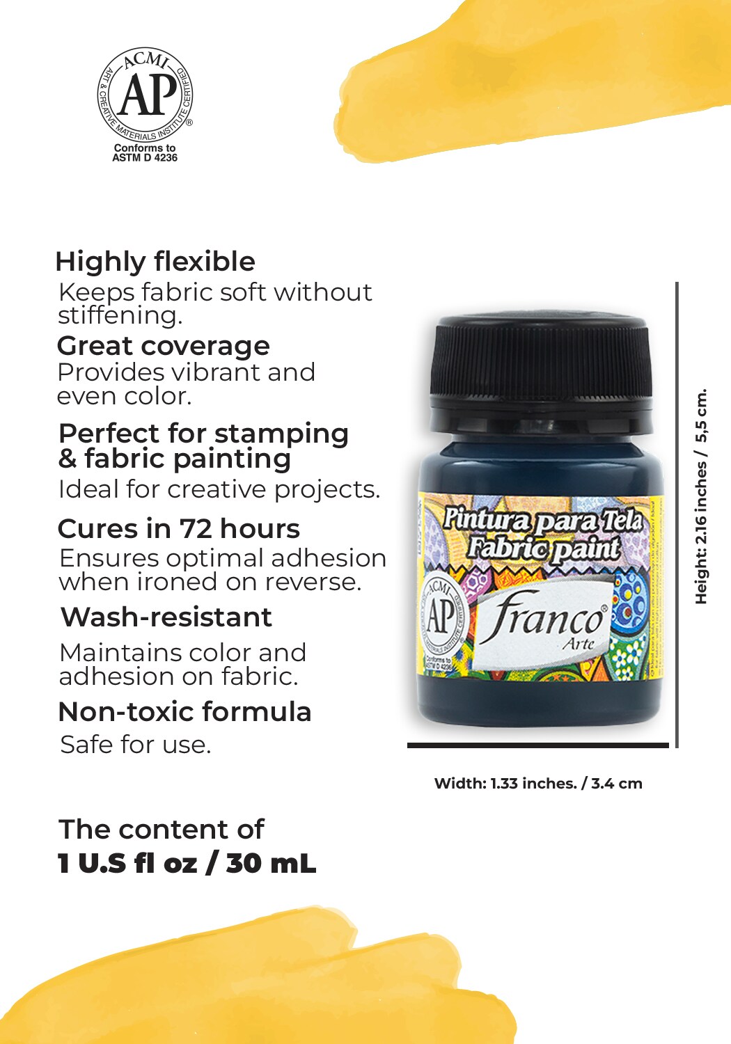 31060 Fabric Paint 1 U.S fl oz / Black
