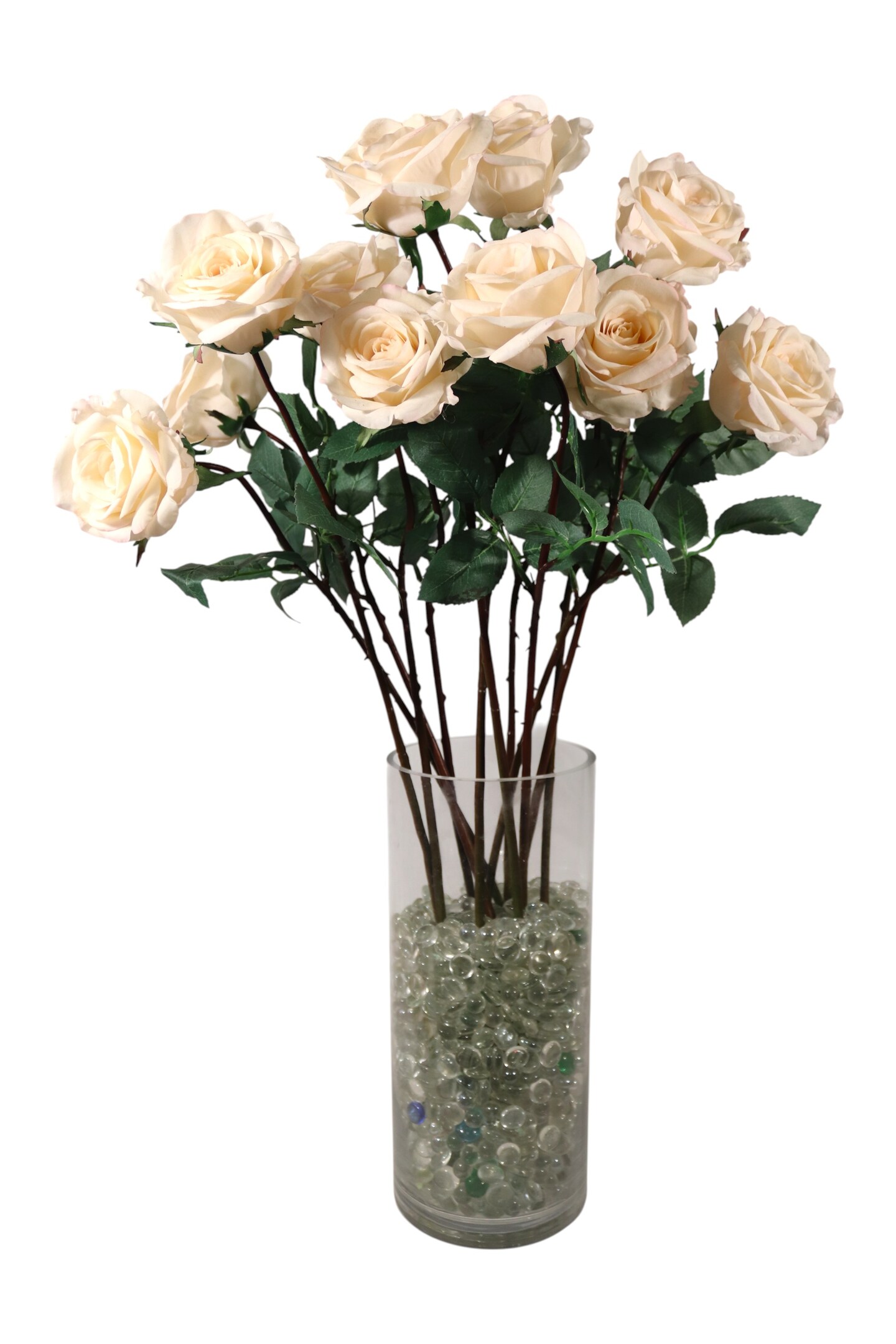 4PCS 27” Real Touch Peach Rose – Lifelike 4” Bloom Artificial Flowers for Weddings & Decor