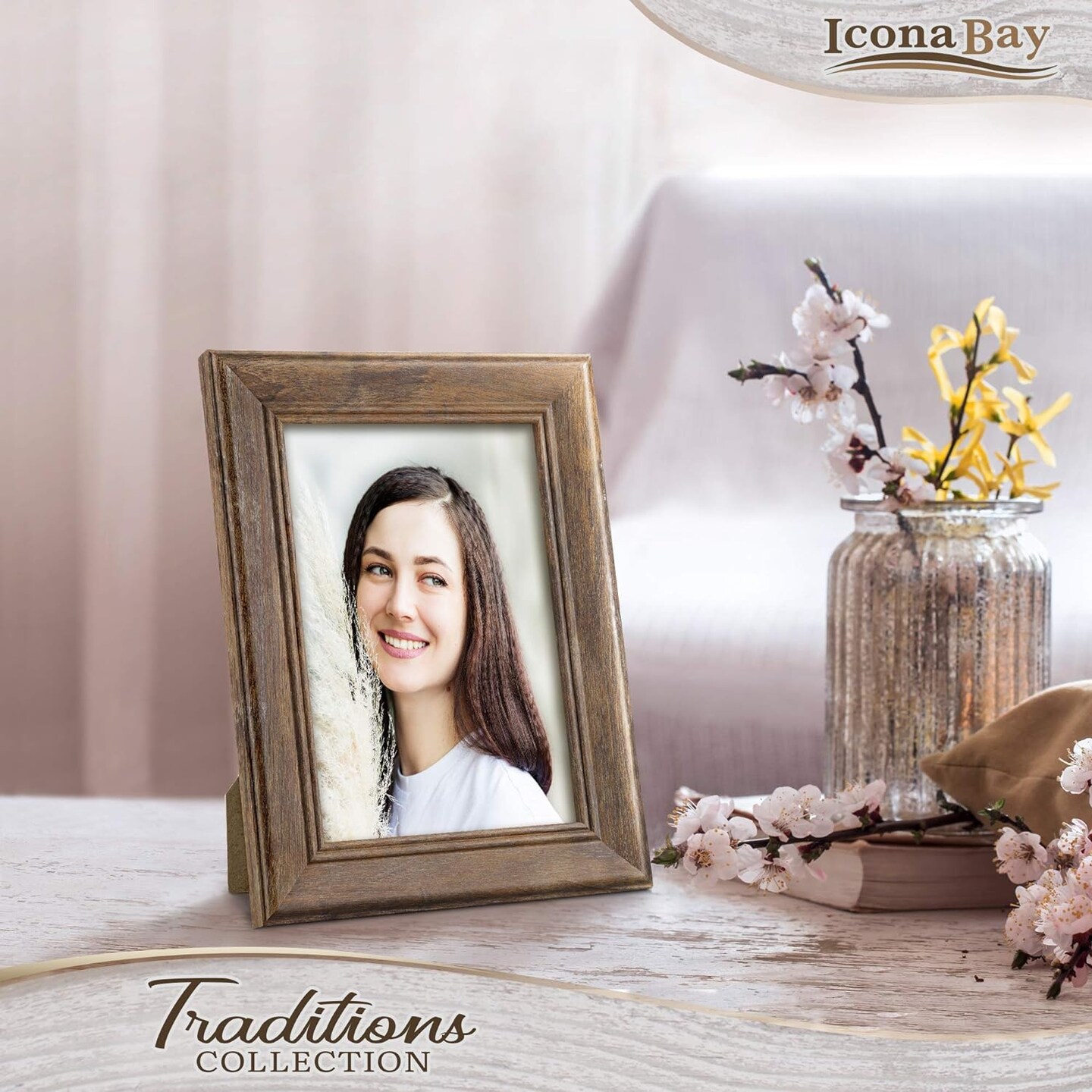 5x7 Chestnut Brown Picture Frame(Chestnut Brown)8.77"L x 6.77"W