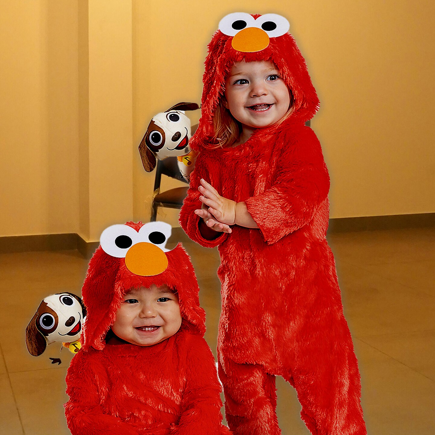 Toddler Elmo With Tango Costume Red Jumpsuit and Detachable Hood