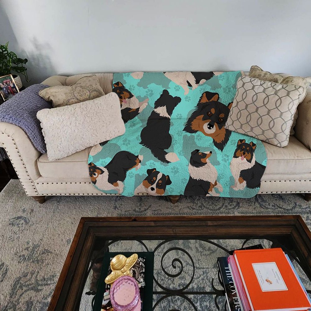 Edge Collections - 50" x 60" - Multicolor - Tricolor Sheltie Quilted Throw Blanket - 1 Piece