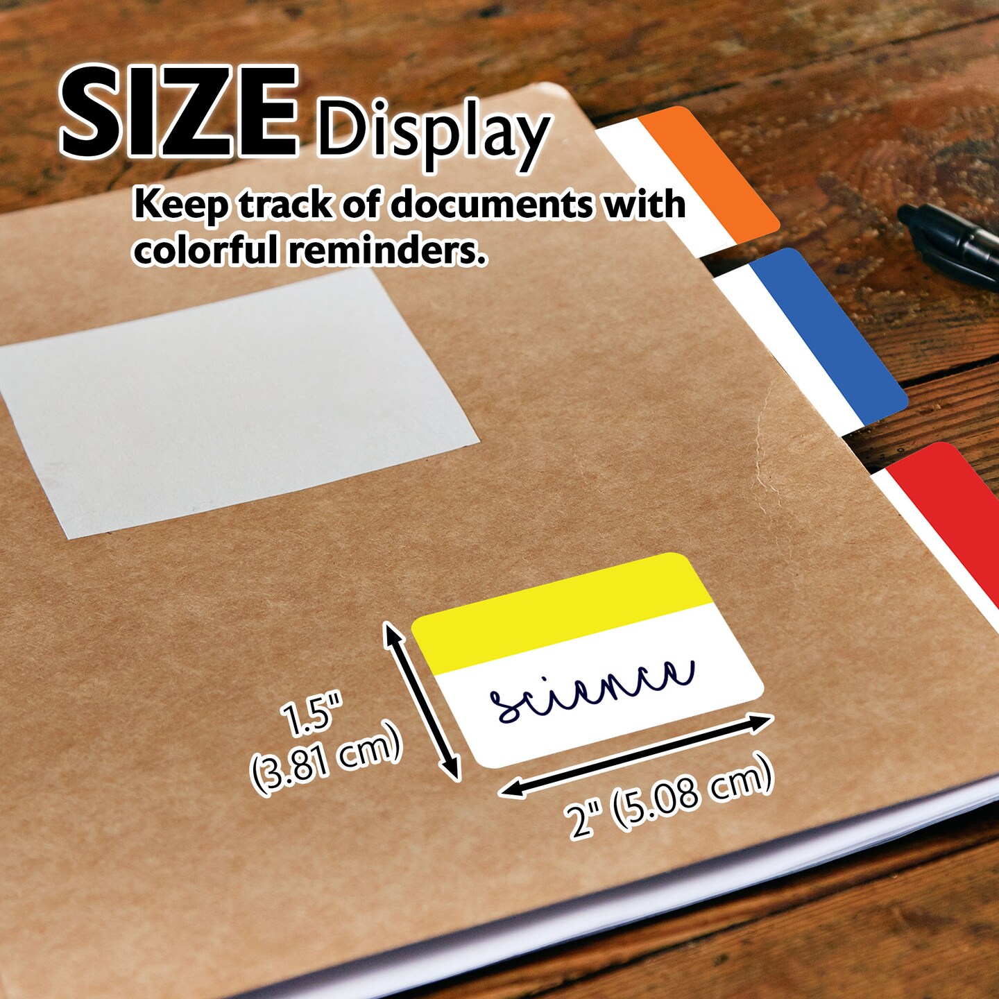 BAZIC Filing Tabs 2&#x22; x 1.5&#x22; 5 Colors (30 Tabs/Pack)