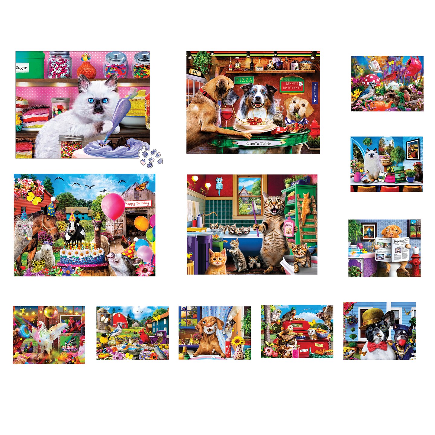 Collections Etc Wild and Whimsical Animal Jigsaw Puzzles - Set of 12