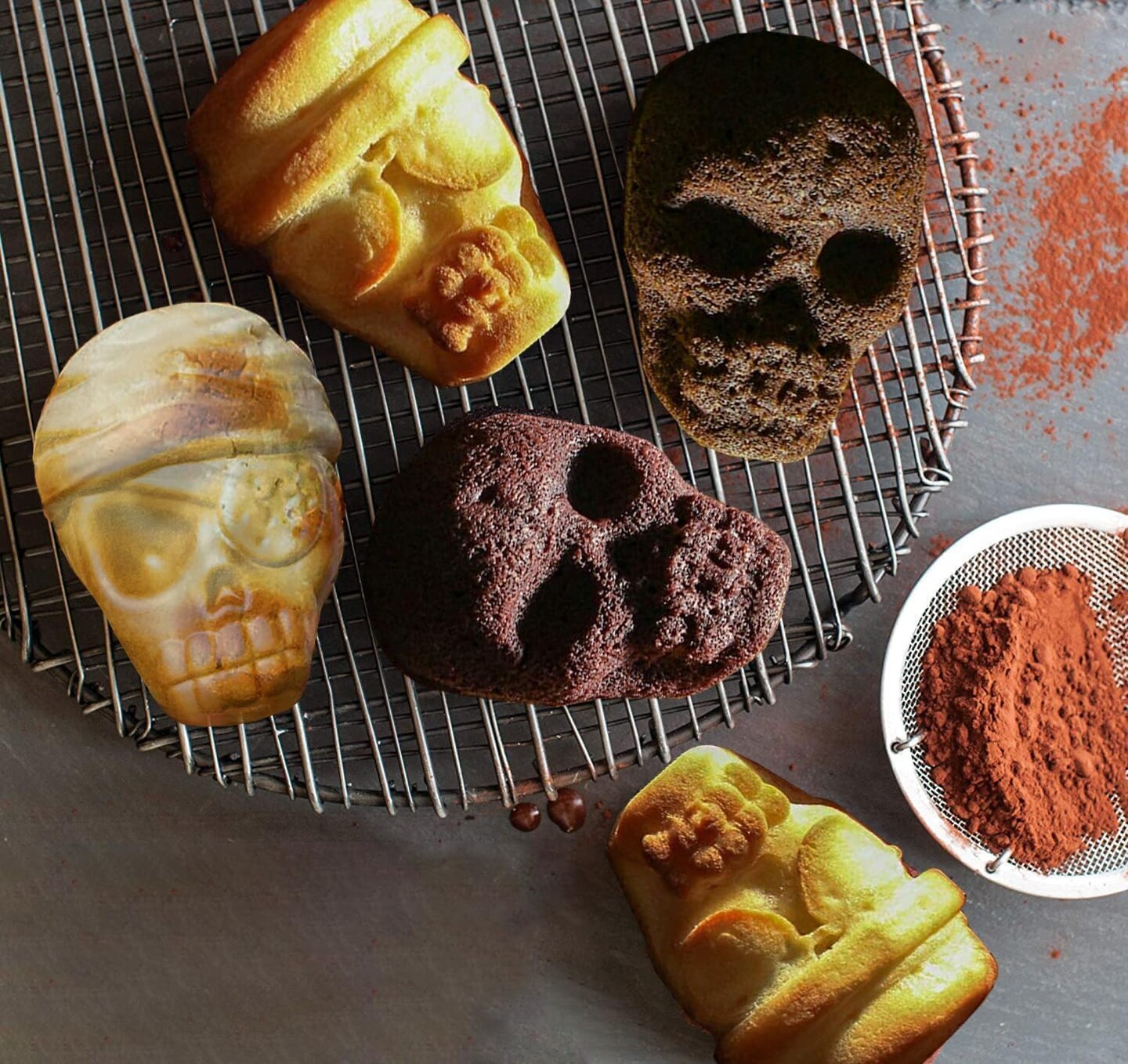 Skull Cake Pan Silicone Mold (4 Cavity Large Mold)