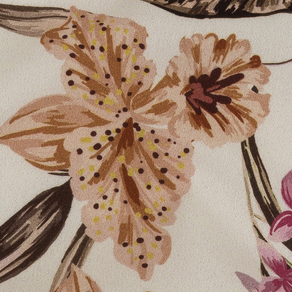 1 Yard Ivory Leaves of Change Stretch Cotton Twill Fabric
